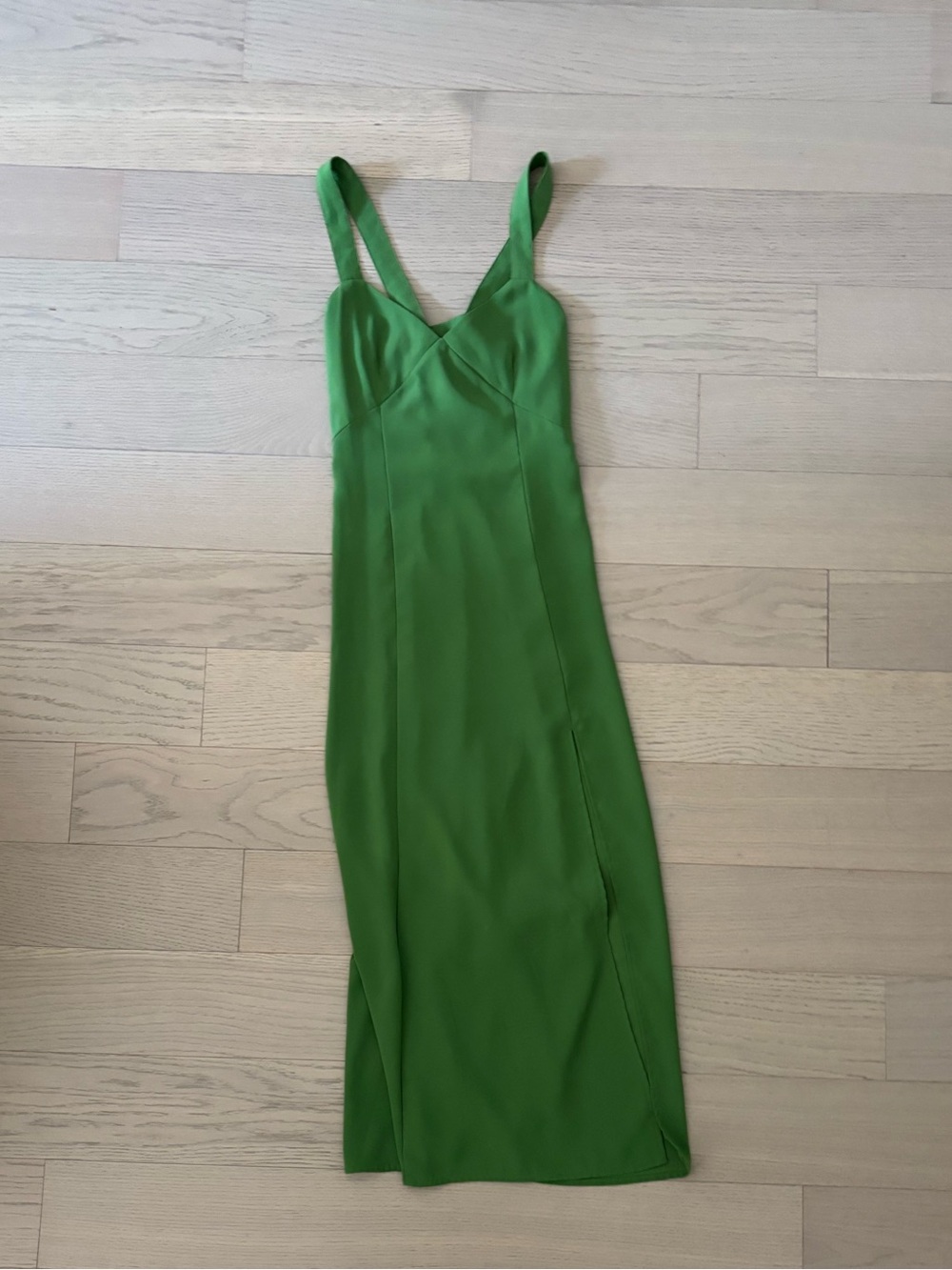 Banana Republic Green V-Neck Midi Slip Dress